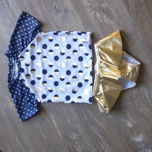 Nwot Bunz Kids Size 4 Rash guard 2 piece swim set